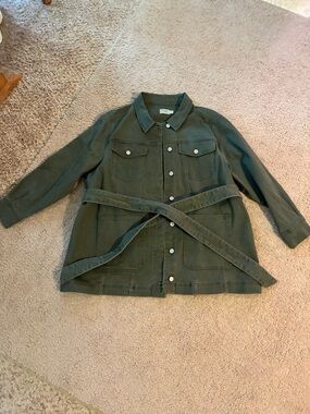 Terra & Sky Olive Green Utility Jacket with Belt